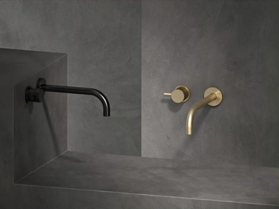 TITANIUM - 2 hole wall-mounted single handle washbasin tap _ The Watermark Collection