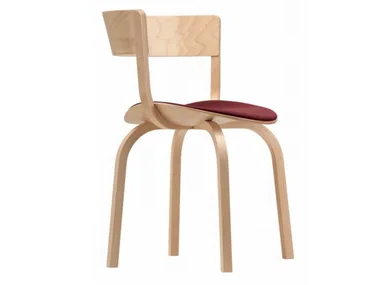 404 SPF - Wooden chair with armrests with integrated cushion _ Thonet