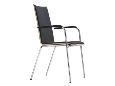 S 164 PF - Stackable upholstered chair with armrests _ Thonet