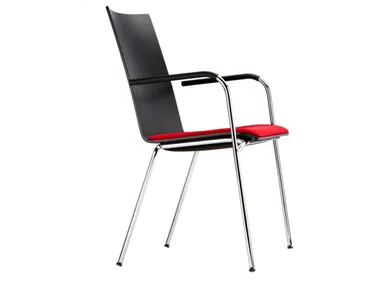 S 164 SPF - Stackable plywood chair with armrests _ Thonet