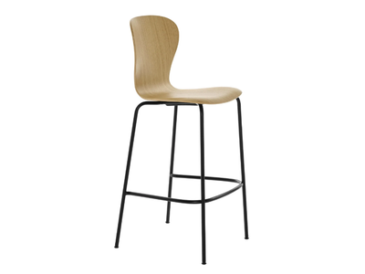 S 220 H - High oak stool with footrest _ Thonet