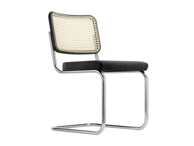 S 32 SPV - Cantilever chair with canework backrest and plywood seat _ Thonet