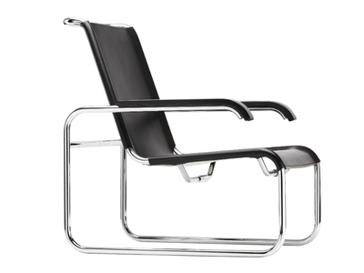 S 35 L - Sled base leather armchair with armrests _ Thonet