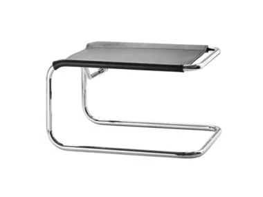 S 35 LH - Tanned leather footstool _ Thonet