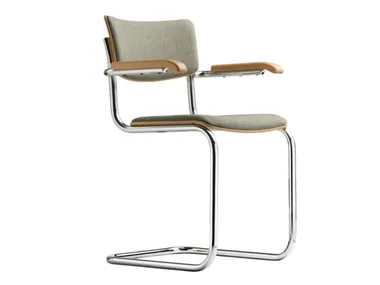 S 43 PVF - Cantilever upholstered chair with armrests _ Thonet