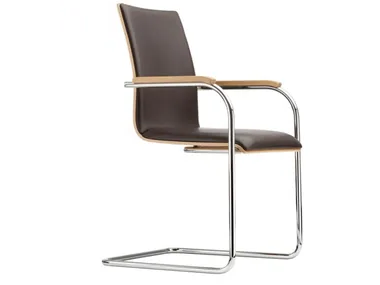S 54 PF - Cantilever upholstered chair with armrests _ Thonet