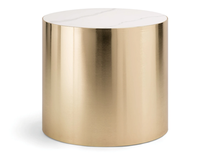 ALEXANDER - Round Carrara marble and brass coffee table _ Tirolo