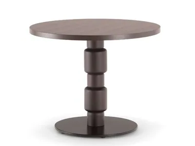 BERLINO - Low round solid wood and metal coffee table _ Tirolo