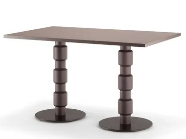 BERLINO - Rectangular solid wood and metal table _ Tirolo