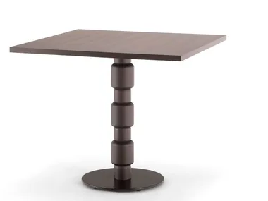 BERLINO - Square solid wood and metal table _ Tirolo