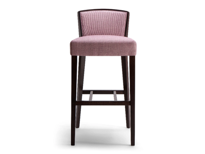 LONDON - Solid wood and fabric stool with bak _ Tirolo