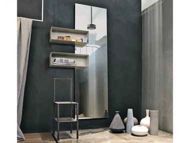 INSIDE - Rectangular wall-mounted mirror with shelf _ Tomasella