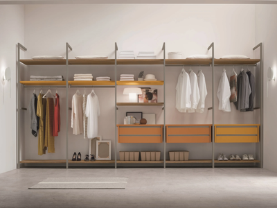 LIBERTY SYSTEM LI301 - Sectional wooden walk-in wardrobe _ Tomasella