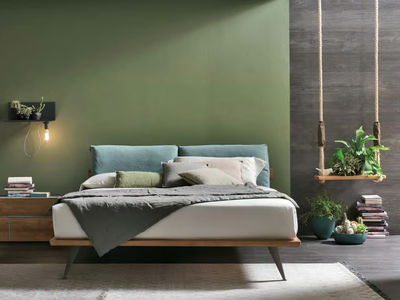 PIUMA - Double bed with upholstered headboard _ Tomasella