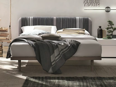 PLAID - Double bed with upholstered headboard _ Tomasella
