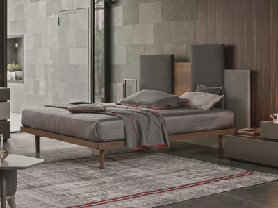 SKYLINE - Wooden double bed with high headboard _ Tomasella