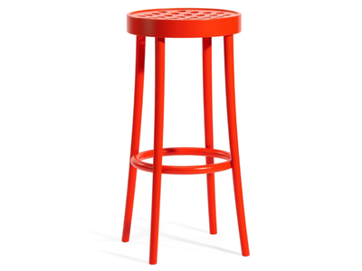 822 - High wooden barstool with footrest _ TON