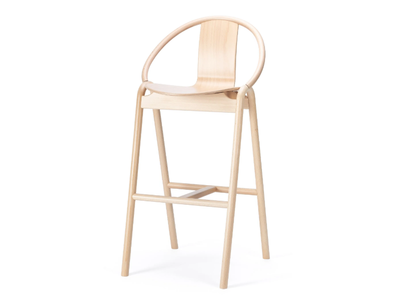 AGAIN - High wooden stool with back _ TON