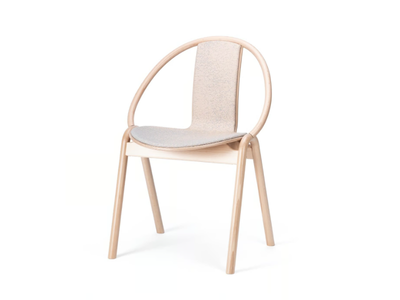 AGAIN - Stackable upholstered chair with armrests _ TON