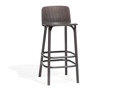 SPLIT - Wooden stool with back _ TON