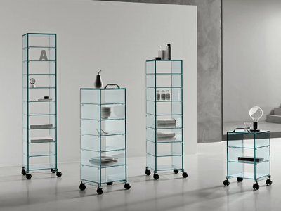 DAPPERTUTTO - Glass display cabinet with casters _ Tonelli Design