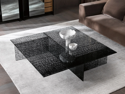 SESTANTE - Square glass coffee table _ Tonelli Design