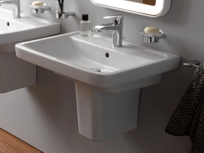 CF LW136Y - Wall-mounted rectangular ceramic washbasin _ TOTO