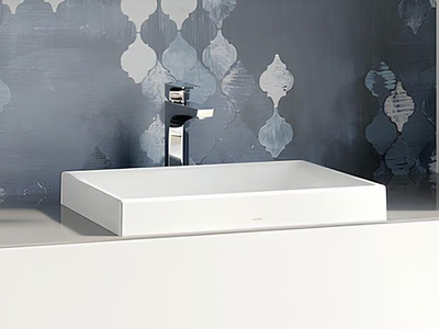 CS LW1715WH / LW1716WH - Semi-inset rectangular ceramic washbasin _ TOTO
