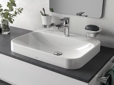 LF L5615CE / L5616CE - Semi-inset rectangular ceramic washbasin _ TOTO