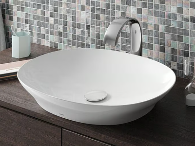TL L4724E#XW / L4706E#XW - Oval countertop ceramic washbasin _ TOTO
