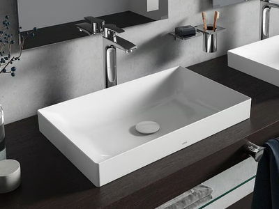 TR L4716RE - Rectangular semi-inset ceramic washbasin _ TOTO