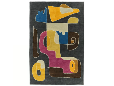 PROFIL NOCTURNE - Rectangular patterned rug in wool and viscose _ Toulemonde Bochart