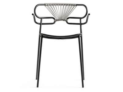 GENOA CROSS - Metal chair with armrests open back _ TrabA'