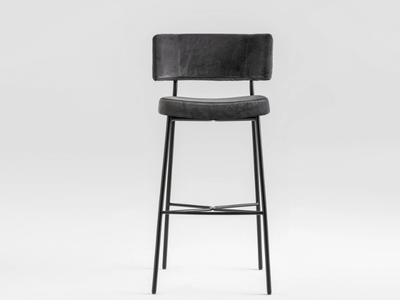 MARLEN - Fabric stool with footrest with back _ TrabA'