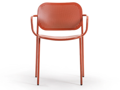 METIS DOT - Stackable metal chair with armrests _ TrabA'