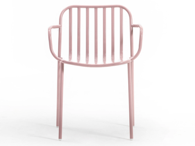 METIS LINE - Stackable metal chair with armrests _ TrabA'