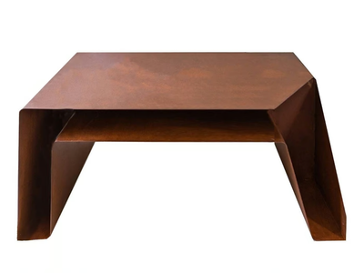 TAPE - Corten™ coffee table with integrated magazine rack _ TrackDesign