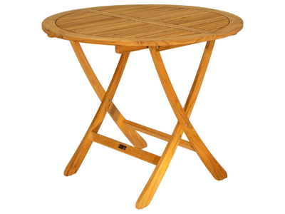 SOFIA - Round folding teak table _ Traditional Teak
