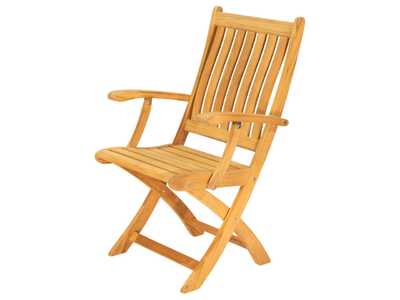 VICTORIA - Folding teak garden chair with armrests _ Traditional Teak