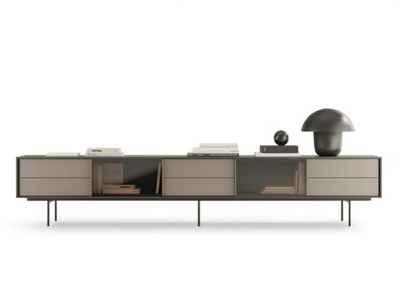 AURA 76 - Modular wooden TV cabinet with drawers _ TREKU