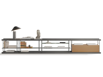 BOST 22 - Low double-sided steel and wood TV cabinet _ TREKU