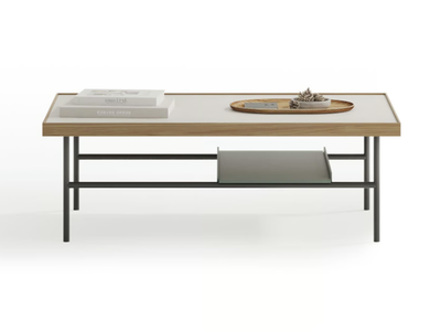 KUTXA - Rectangular wooden and porcelain coffee table _ TREKU