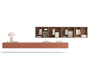 LAUKI 138 - Wall-mounted walnut TV cabinet _ TREKU