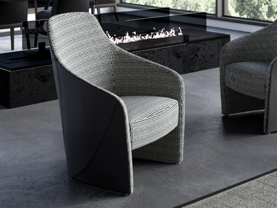 KAROL - Fabric armchair with armrests _ Tremolada