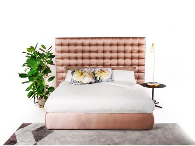 KURT - Fabric double bed with tufted headboard _ Tremolada