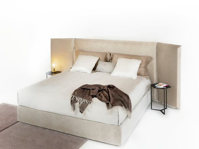 MICK - Fabric double bed with upholstered headboard _ Tremolada
