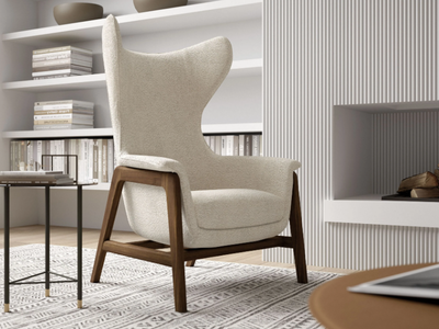 ROSALIA - Bergere fabric armchair with armrests _ Tremolada