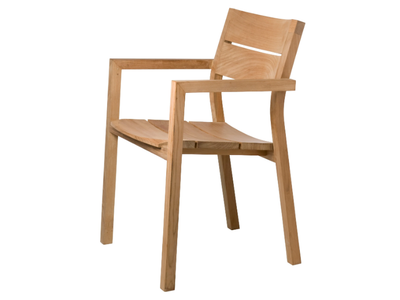 KOS - Teak garden chair with armrests _ TRIBÙ