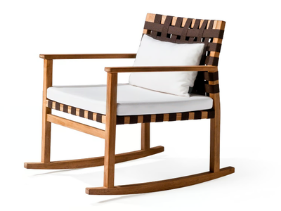 VIS À VIS - Rocking teak chair _ TRIBÙ