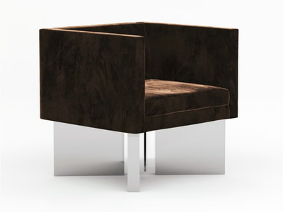 ANGLE - Velvet armchair with armrests _ TRNK